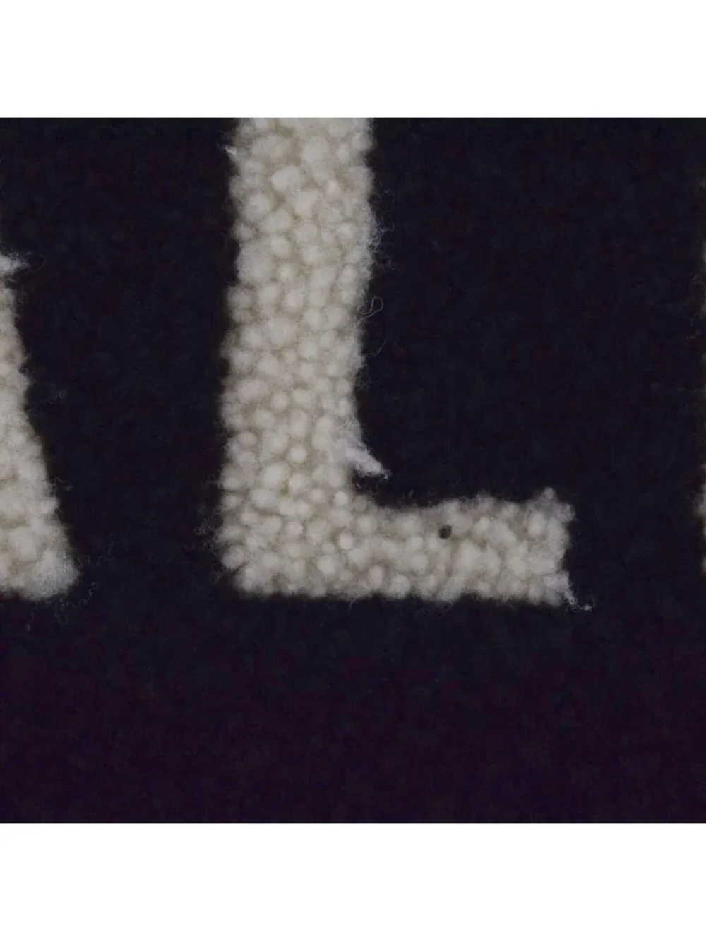 Balenciaga Clutch Shearling Fleece Logo Black White